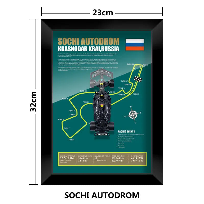 Bburago Mercedes F1 Hamilton #44 Diecast Car - Wall Art Decor - Official Licensed 1:43 Scale