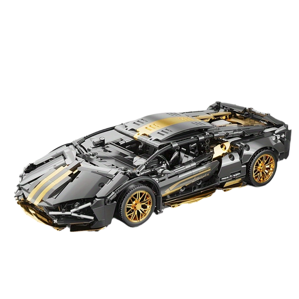 Amoira Black & Gold RC Building Blocks Car - 1280 Pieces - Luxury Remote Control Model