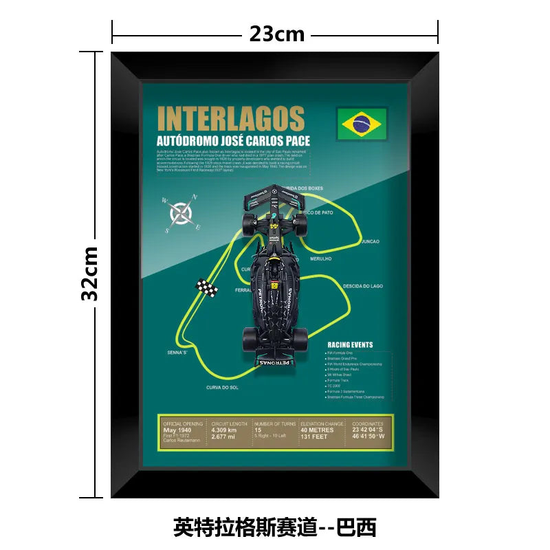 Bburago Mercedes F1 Hamilton #44 Diecast Car - Wall Art Decor - Official Licensed 1:43 Scale