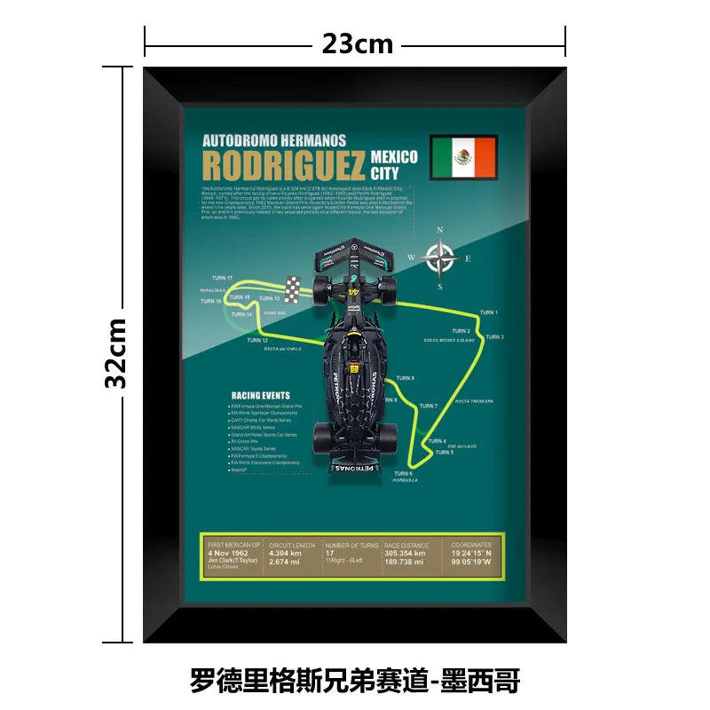 Bburago Mercedes F1 Hamilton #44 Diecast Car - Wall Art Decor - Official Licensed 1:43 Scale