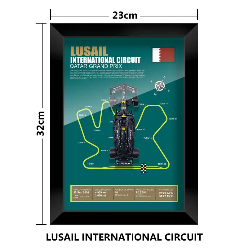 Bburago Mercedes F1 Hamilton #44 Diecast Car - Wall Art Decor - Official Licensed 1:43 Scale