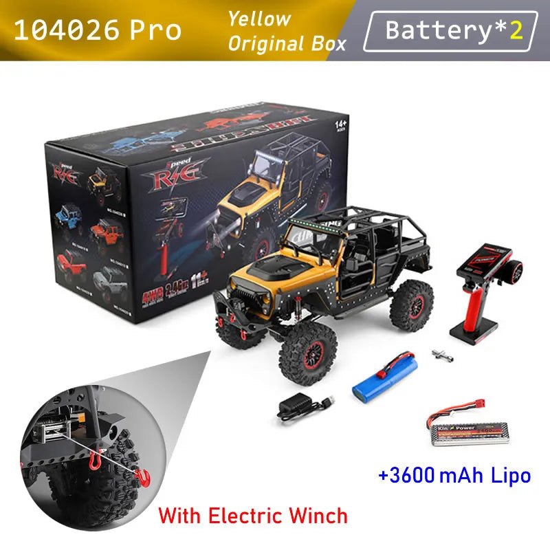 WLtoys 104026 Pro RC Car: 1/10 Scale, 4WD Electric Off-Road Racing Truck