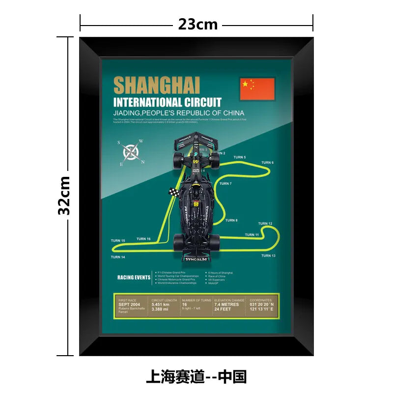 Bburago Mercedes F1 Hamilton #44 Diecast Car - Wall Art Decor - Official Licensed 1:43 Scale